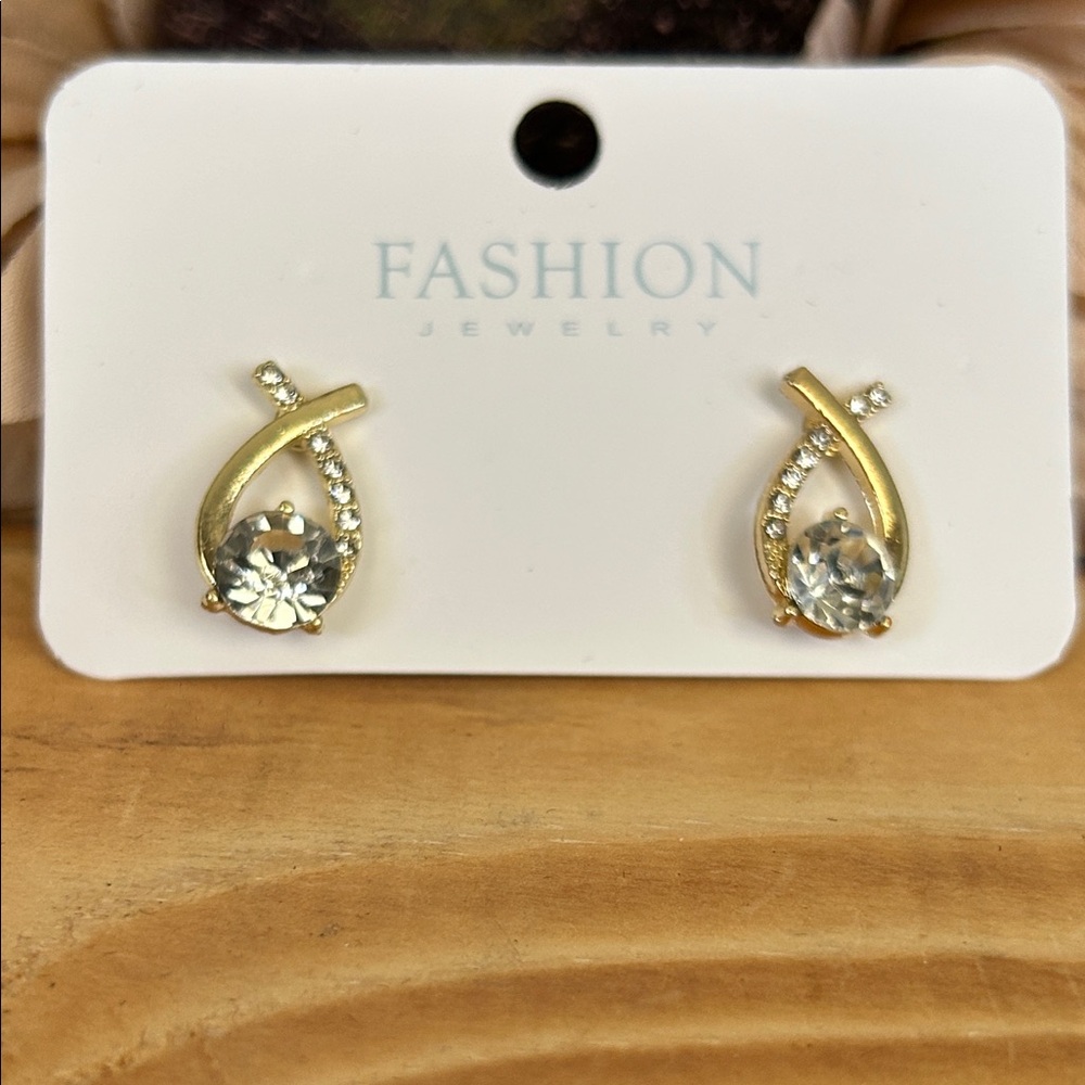 Fashion Jewelry Gold Cz Earrings